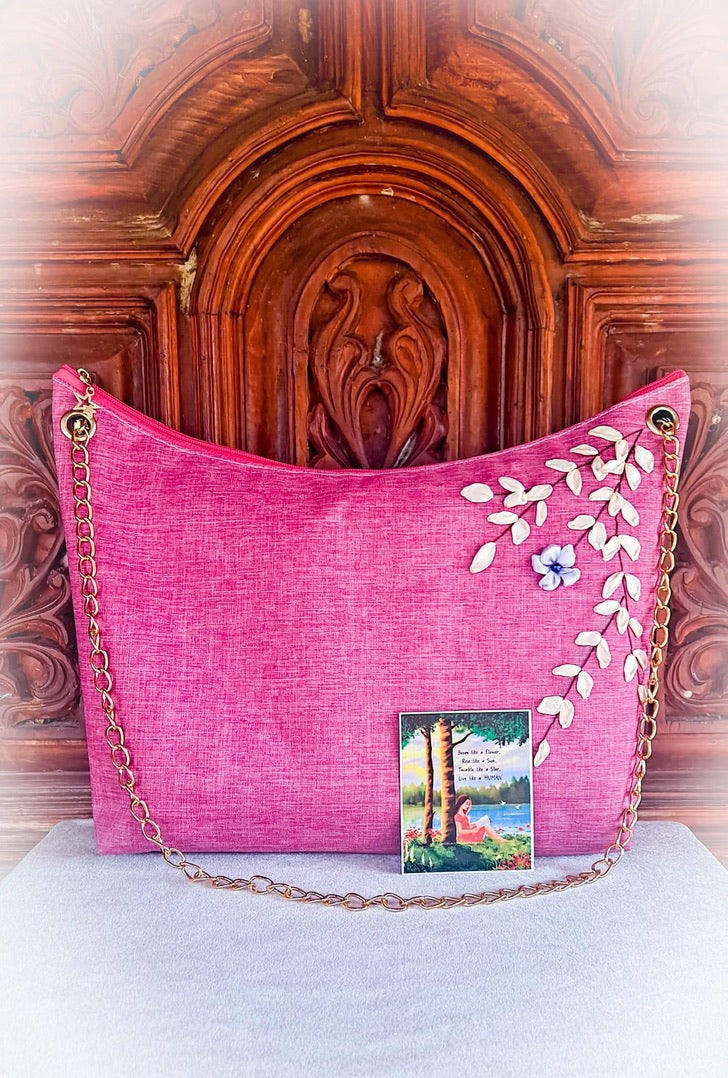 Ribbon Embroidered Bag