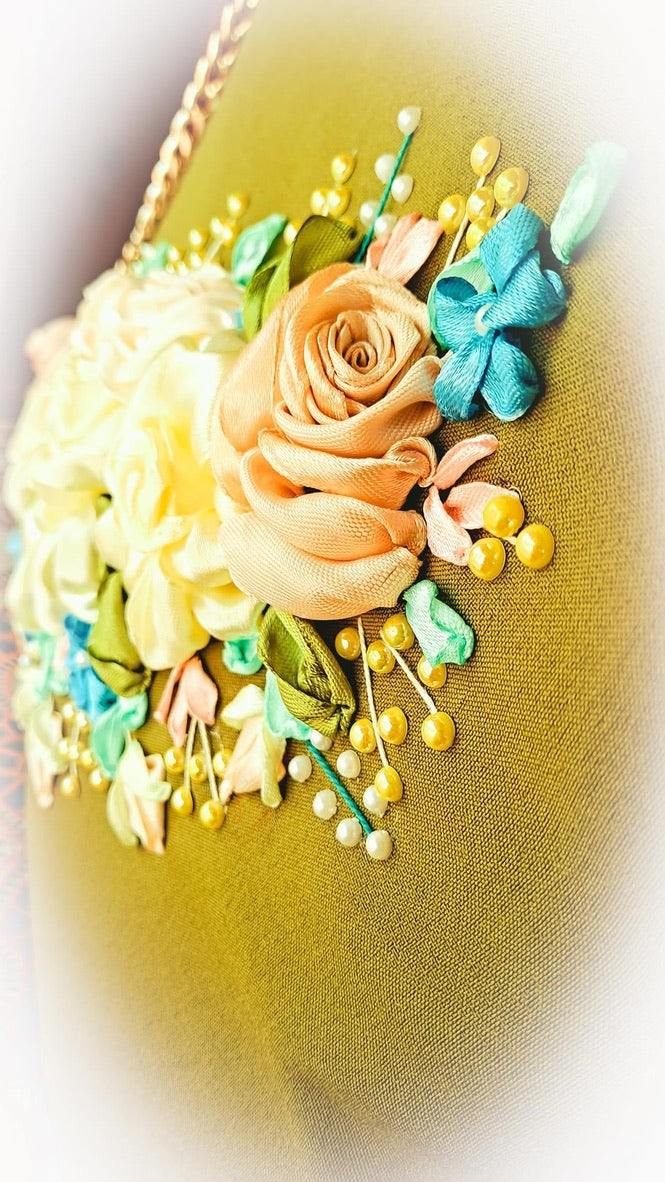 Ribbon Embroidered Bag