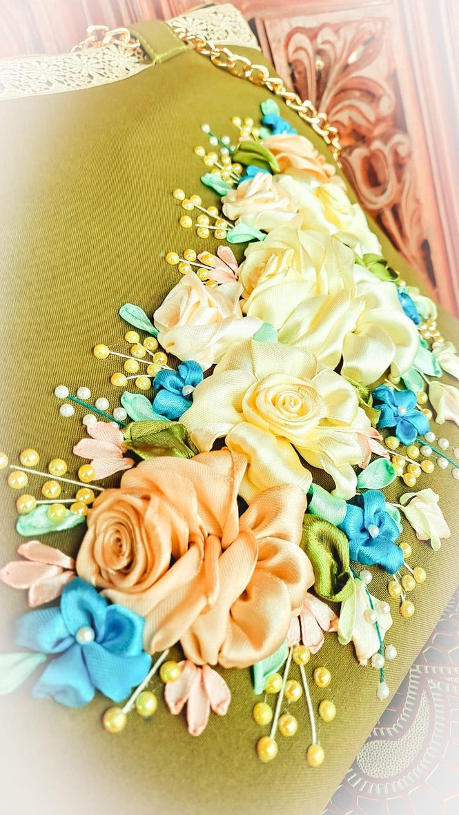 Ribbon Embroidered Bag