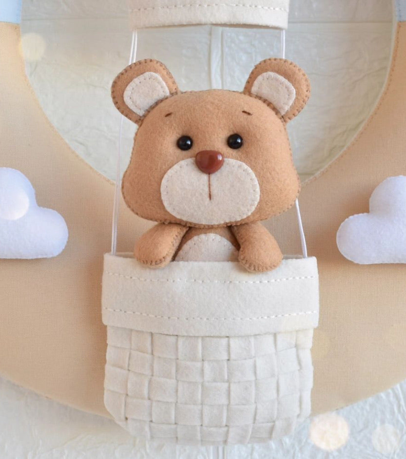 Baby Boy Teddy Bear Personalized Name Wreath