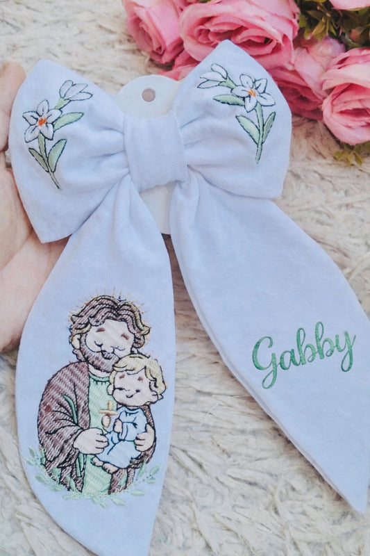 St.Joseph theme Hair Bow