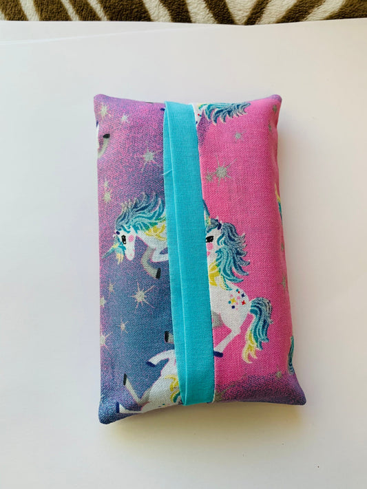 Unicorn, Fabric Tissue Holder, Pocket Tissue Holder, Mini Tissue Pouch, Travel Tissue Holder, Pocket Tissue Cover, Kleenex Case