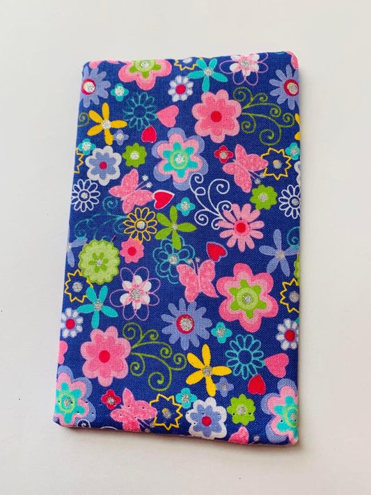 flowers purple Fabric Tissue Holder, Pocket Tissue Holder, Mini Tissue Pouch, Travel Tissue Holder, Pocket Tissue Cover, Kleenex Case