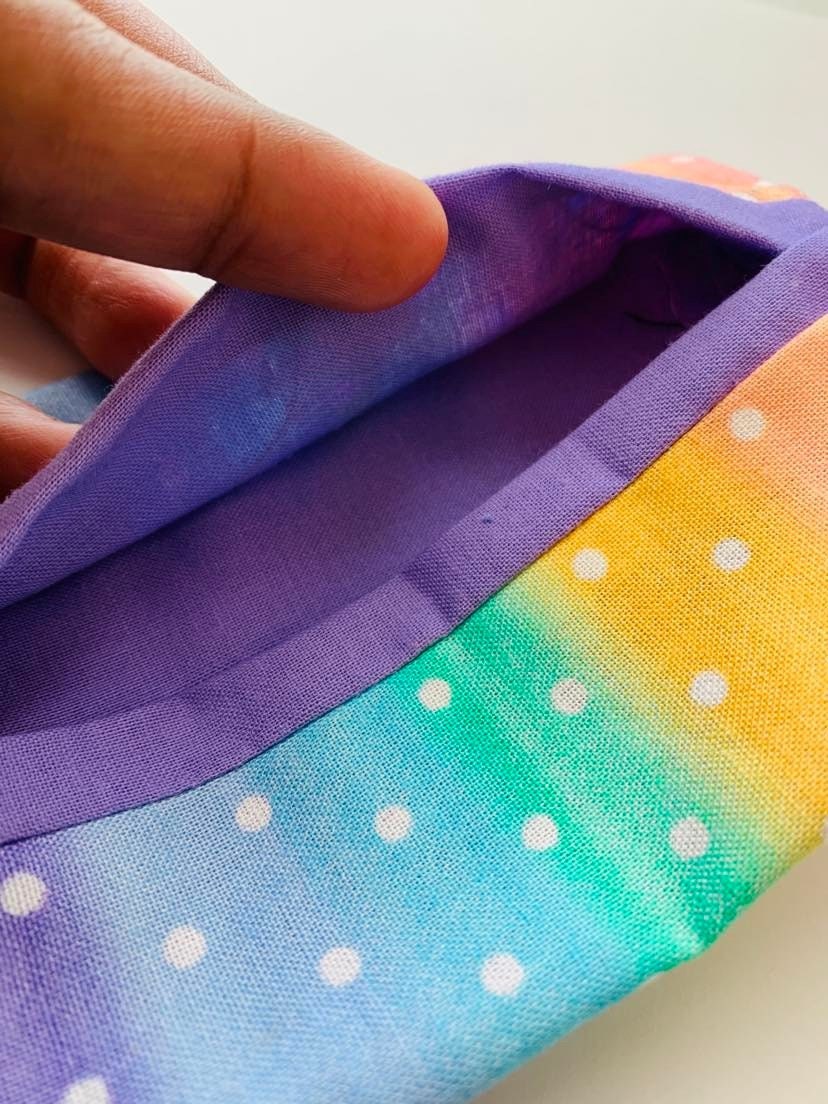 Rainbow color Fabric Tissue Holder, Pocket Tissue Holder, Mini Tissue Pouch, Travel Tissue Holder, Pocket Tissue Cover, Kleenex Case, Mother