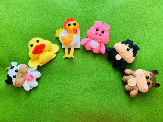 Farm Animals finger puppets-Children kid Puppets great to entertain your chid toddler- Great for teachers-quiet toys