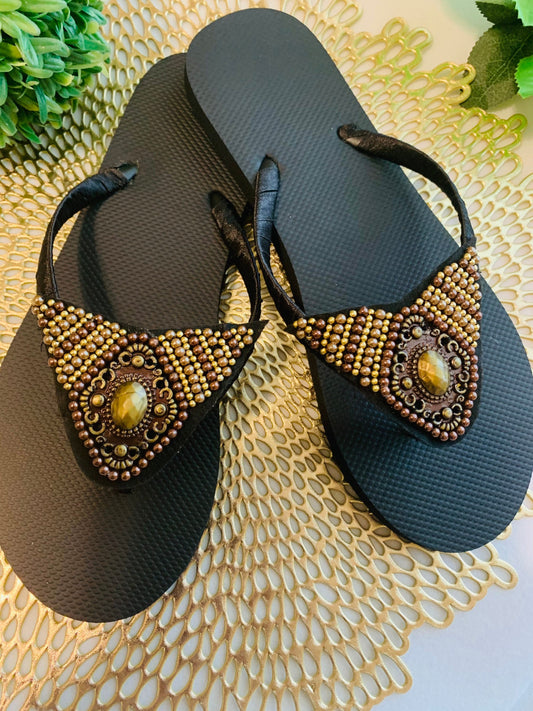 casual decorated flipflops