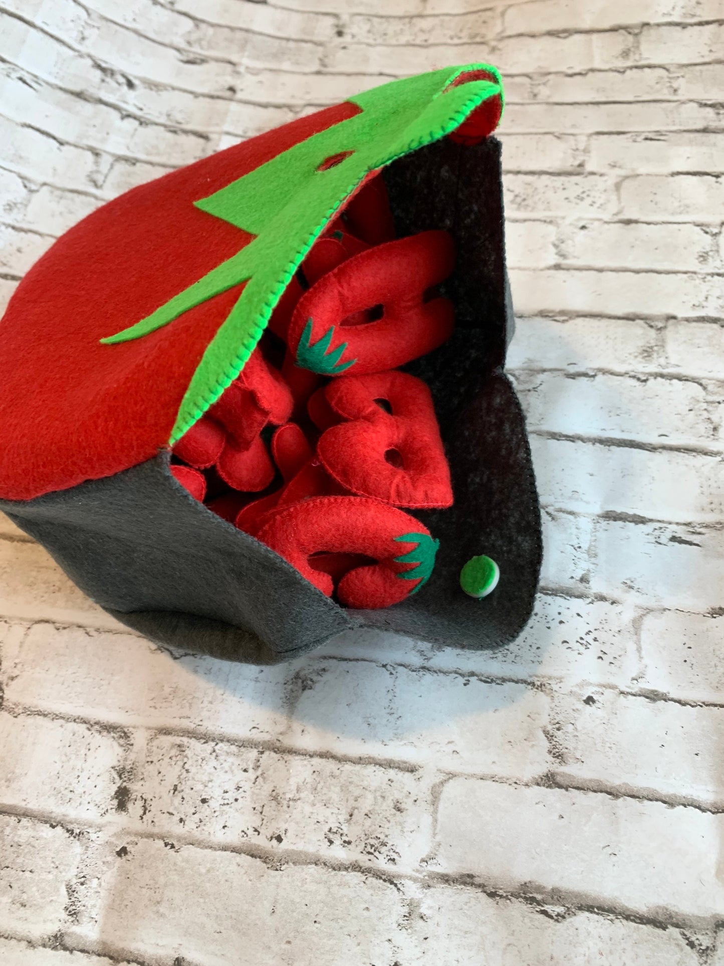 strawberry toys, letters, Felt letters , learning alphabet, felt alphabet, soft letters, felt letters, educational toys with a bag