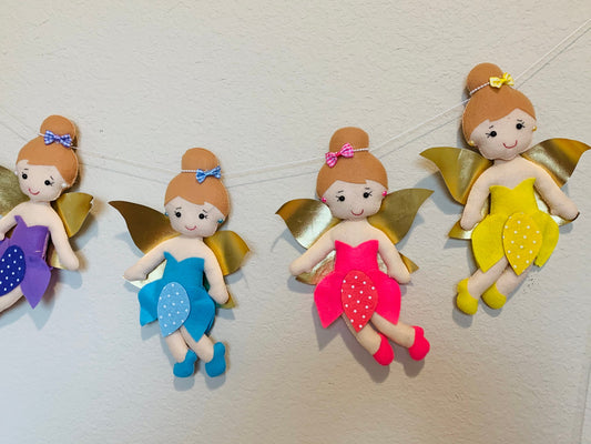 Fairy garland - Fairy Nursery- Felt Garland- Felt Fairy- Felt wall Decor - Kids Wall Decor - Nursery Garland