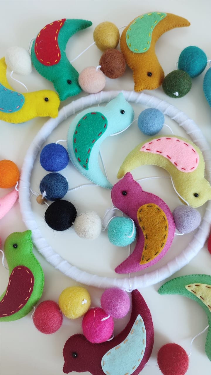 Bird theme nursery mobile