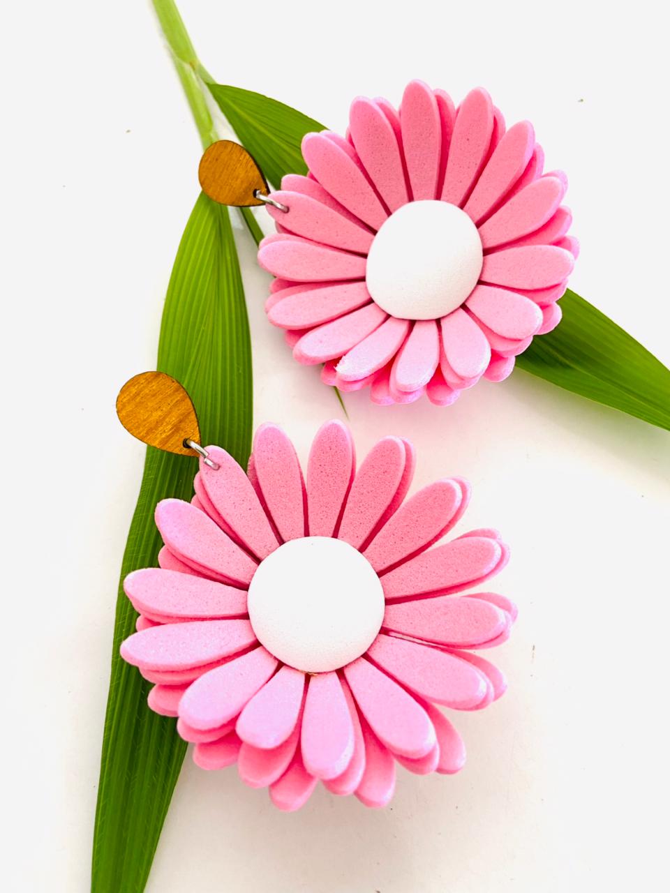 Foam floral earings