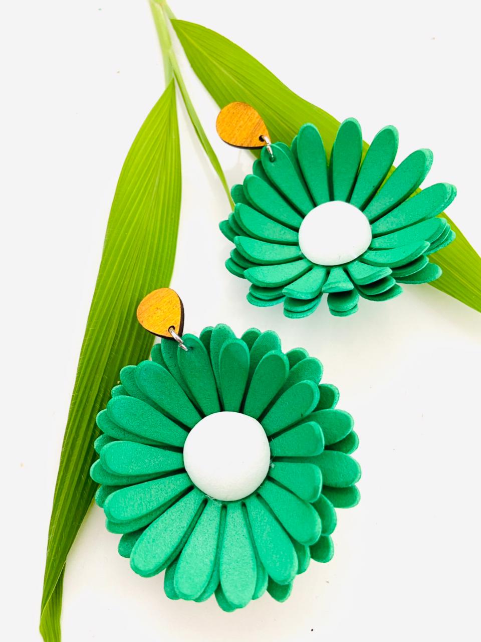 Foam floral earings