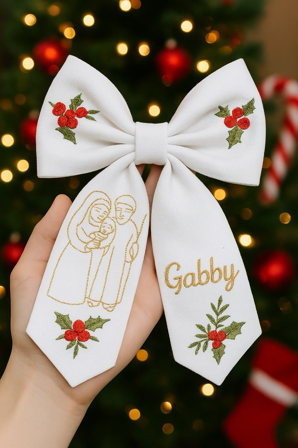 Christmas Bows with Holy Family