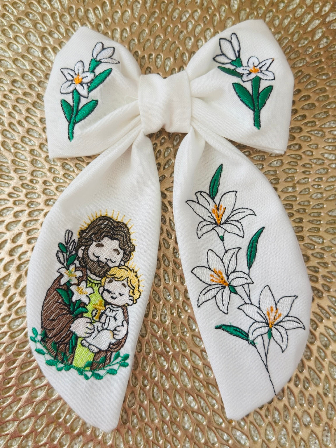 St.Joseph theme Hair Bow