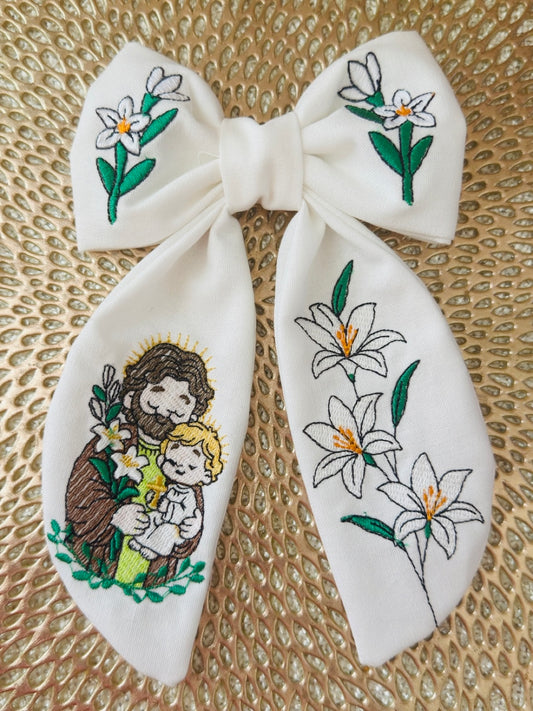 St.Joseph theme Hair Bow