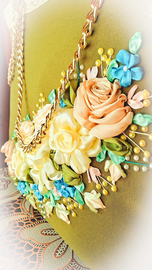 Ribbon Embroidered Bag