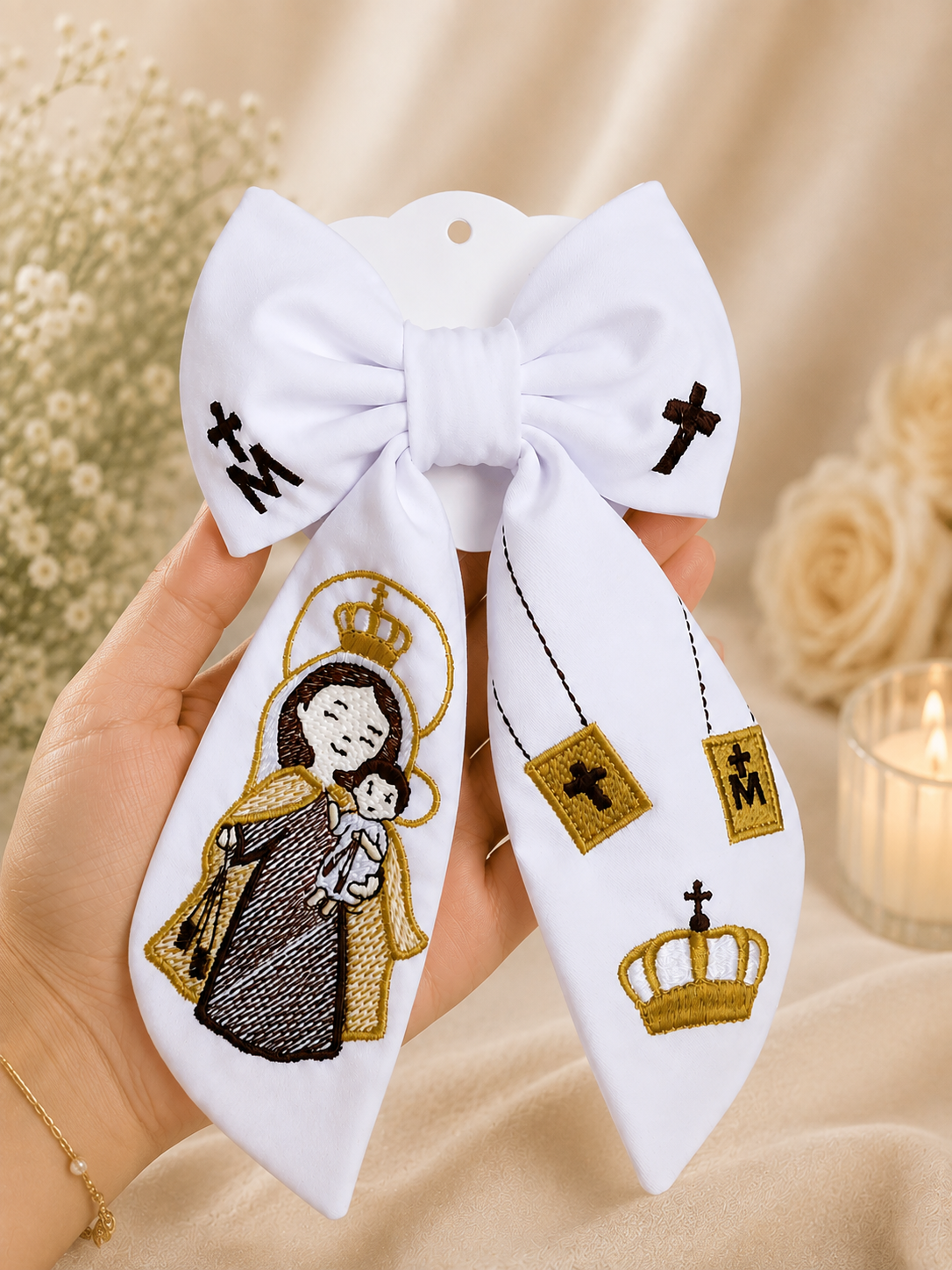Our Lady of Mount Carmel Hair Bow