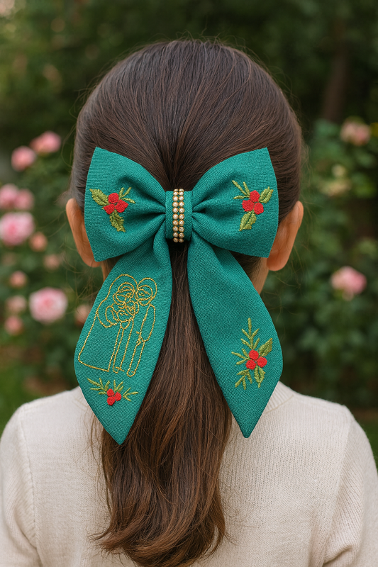 Christmas Bows with Holy Family
