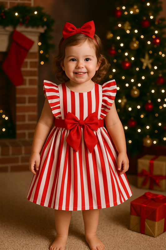 Candy Cane Christmas Striped Dress