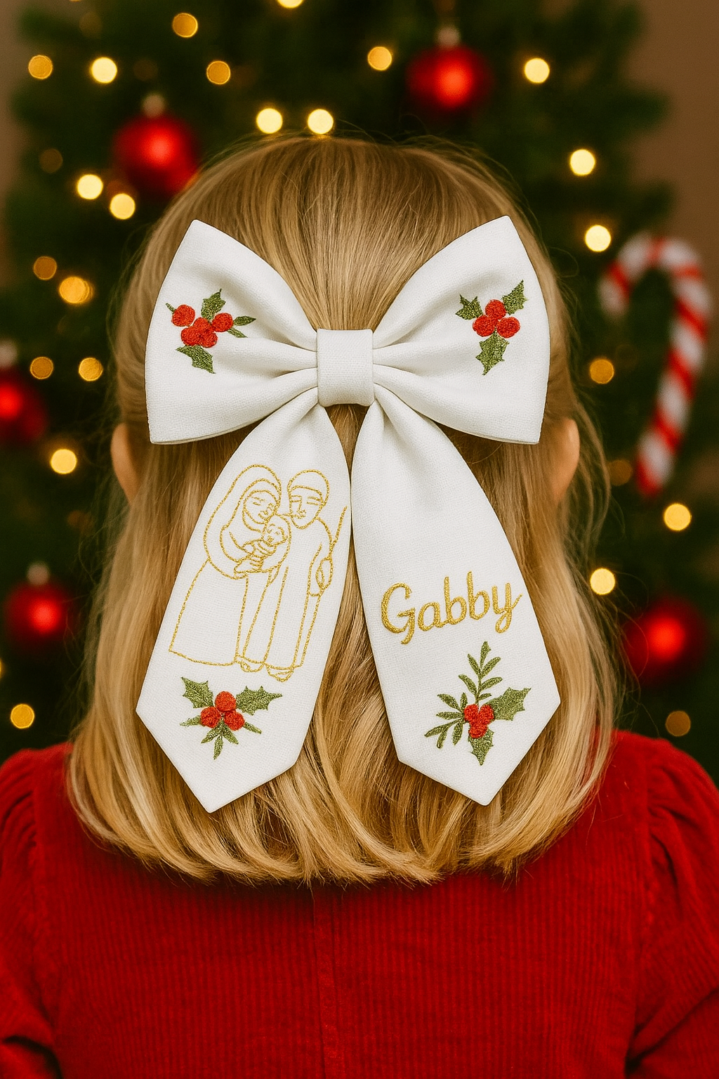 Christmas Bows with Holy Family