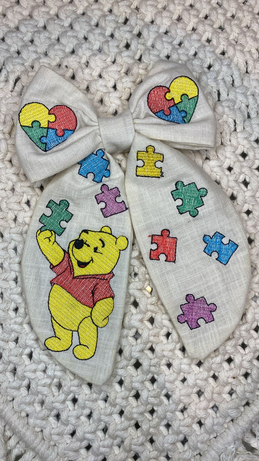 Autism awareness bow 1