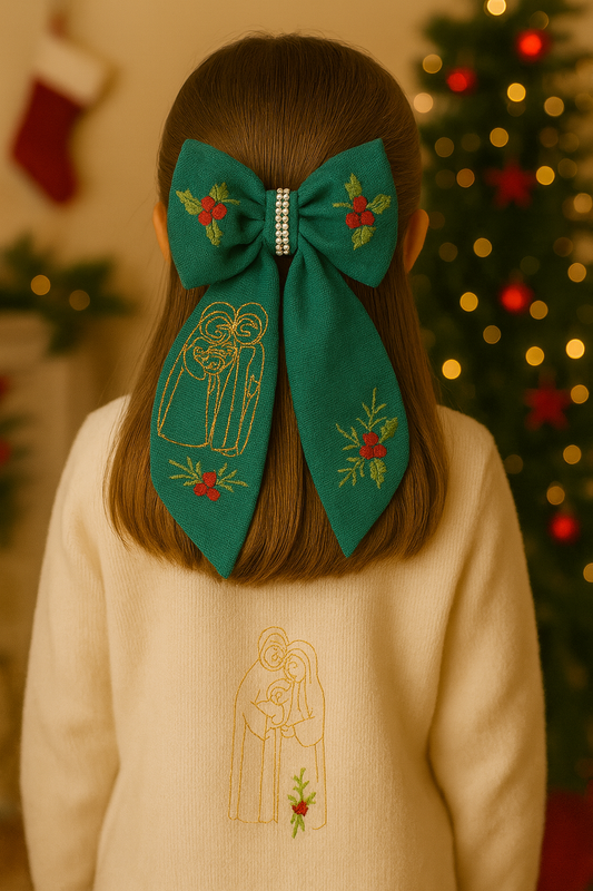 Christmas Bows with Holy Family