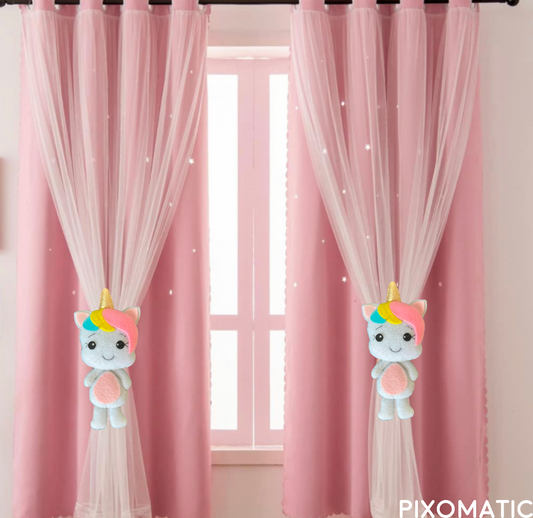 Unicorn theme Curtain tiebacks