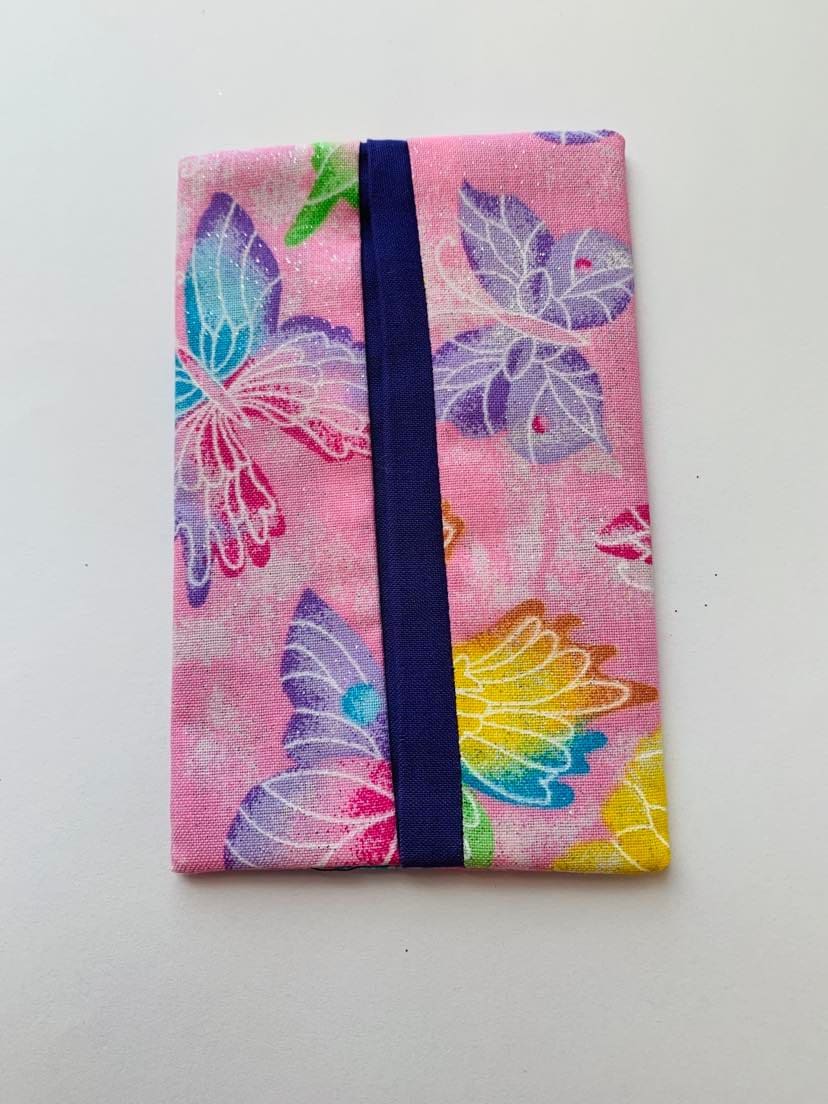 butterflies Fabric Tissue Holder, Pocket Tissue Holder, Mini Tissue Pouch, Travel Tissue Holder, Pocket Tissue Cover, Kleenex Case