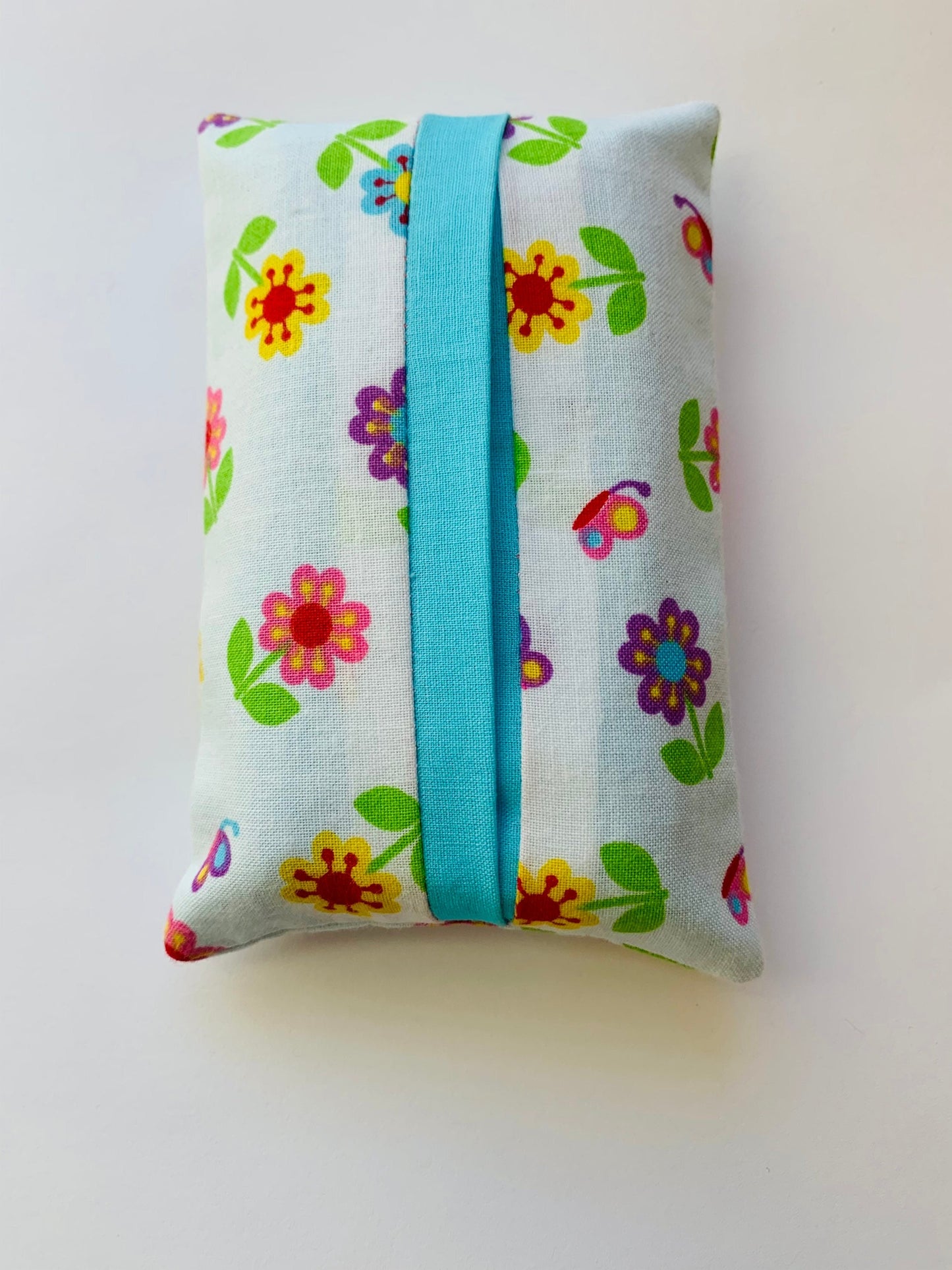 Flowers Fabric Tissue Holder, Pocket Tissue Holder, Mini Tissue Pouch, Travel Tissue Holder, Pocket Tissue Cover, Kleenex Case