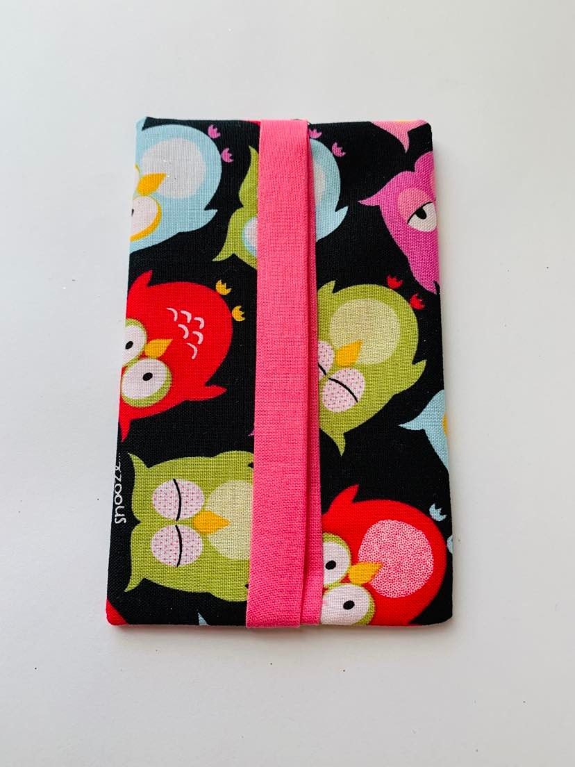 cute owl Fabric Tissue Holder, Pocket Tissue Holder, Mini Tissue Pouch, Travel Tissue Holder, Pocket Tissue Cover, Kleenex Case