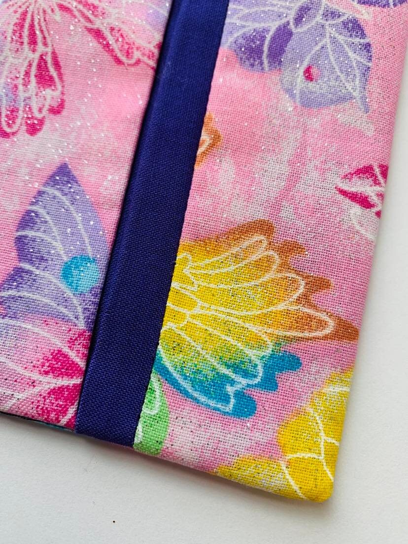 butterflies Fabric Tissue Holder, Pocket Tissue Holder, Mini Tissue Pouch, Travel Tissue Holder, Pocket Tissue Cover, Kleenex Case