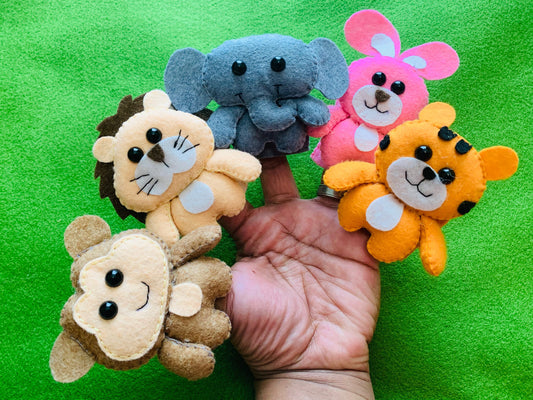 Forest wild Animals finger puppets-Children kid Puppets great to entertain your chid toddler- Great for teachers-quiet toys