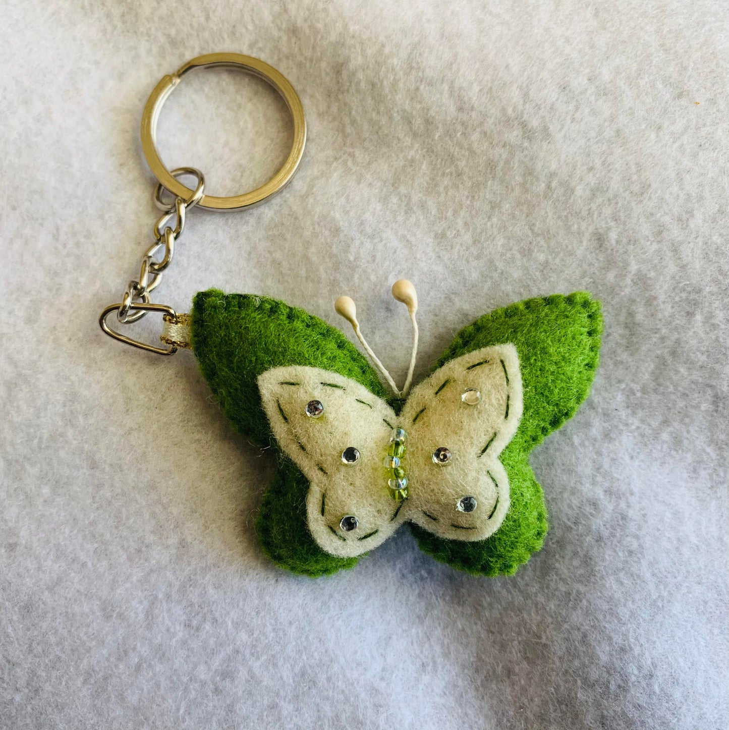 cute butterfly keychain Butterfly Keychain Keyring, Metal Butterfly Keychain handmade felt keychain, handmade keychain, felt hand sewed