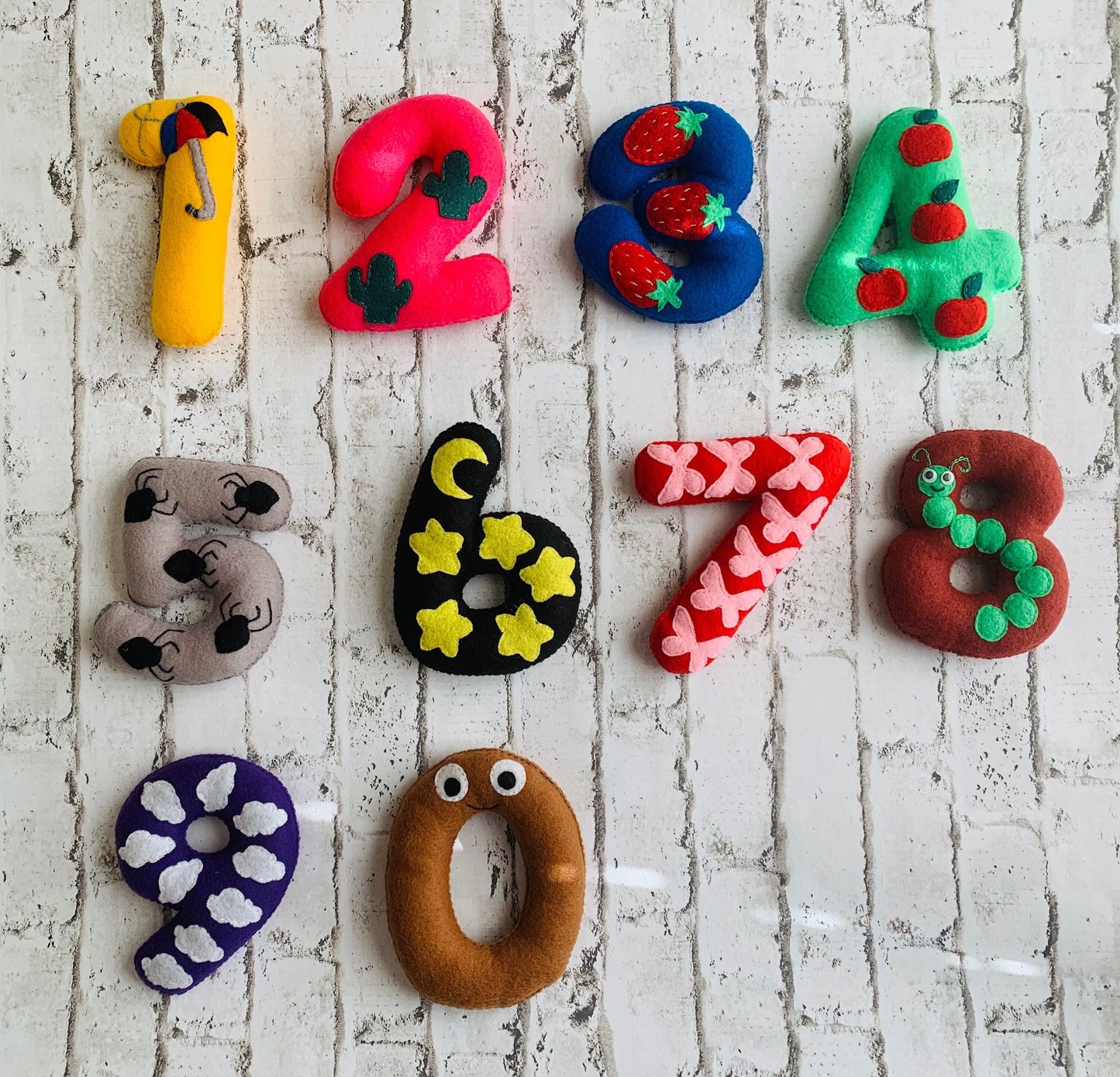 Felt  Fleece Numbers, learning toys, colorful numbers for kids, educational toy, soft numbers 0-9, toddler educational toys, with a free bag
