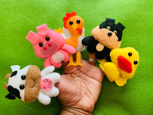 Farm Animals finger puppets-Children kid Puppets great to entertain your chid toddler- Great for teachers-quiet toys