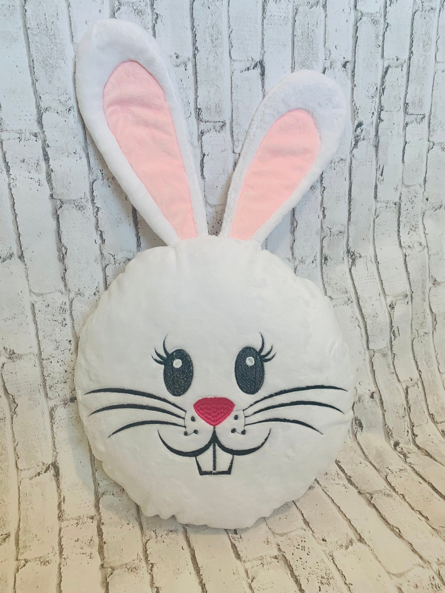 Easter bunny pillow, Cuddly Bunny pillow, for Easter/Spring, in super soft, Animal Pillows, White Rabbit pillow, bunny face , white bunny