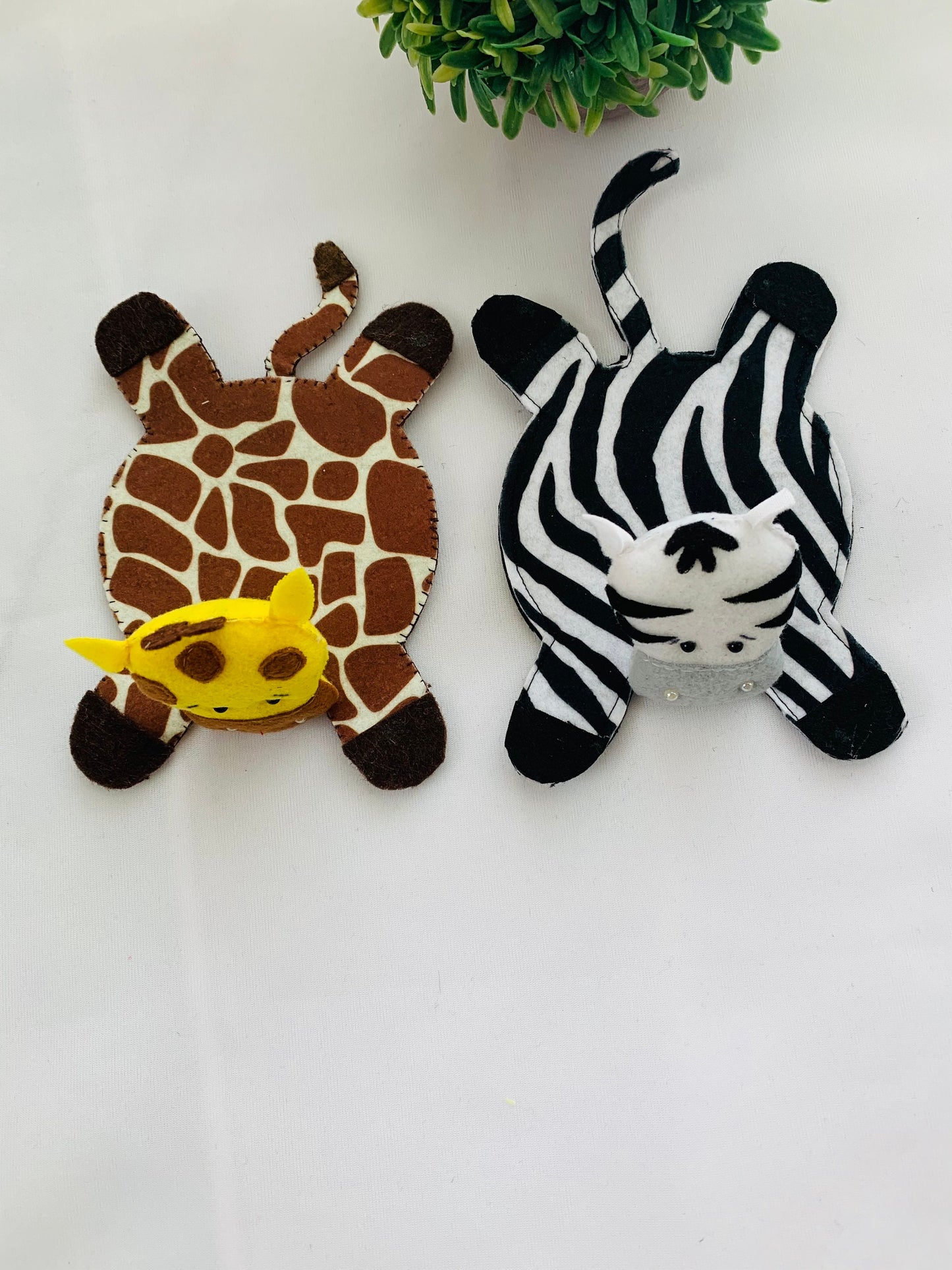 coasters for kids giraffe  zebra made with fabric