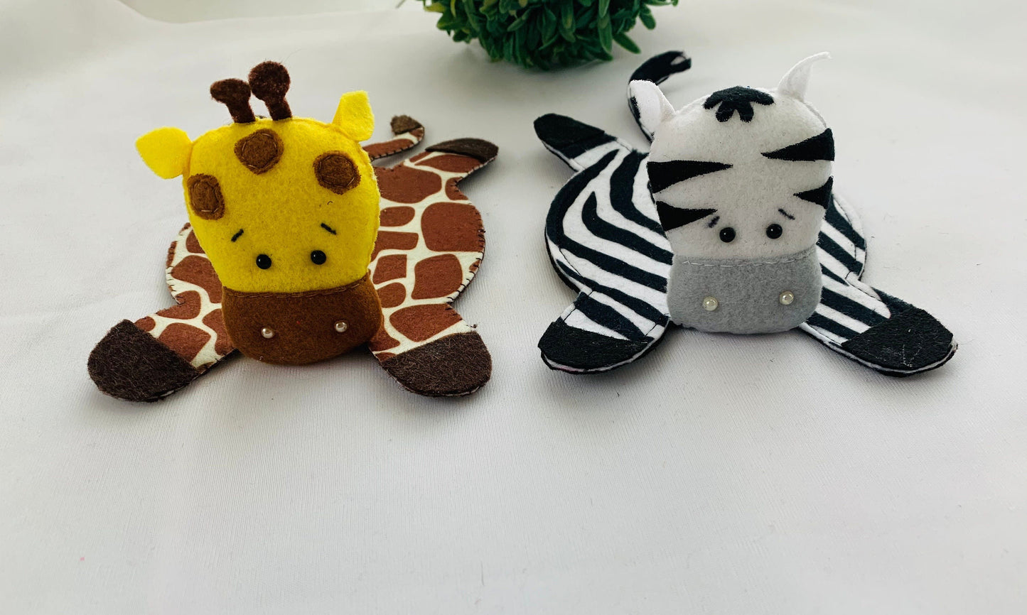 coasters for kids giraffe  zebra made with fabric