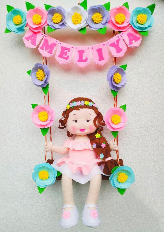 Personalized wall hanger for a girl, TWIN personalized wall deco, floral Custom Name Sign Name Sign Couple Childs Room