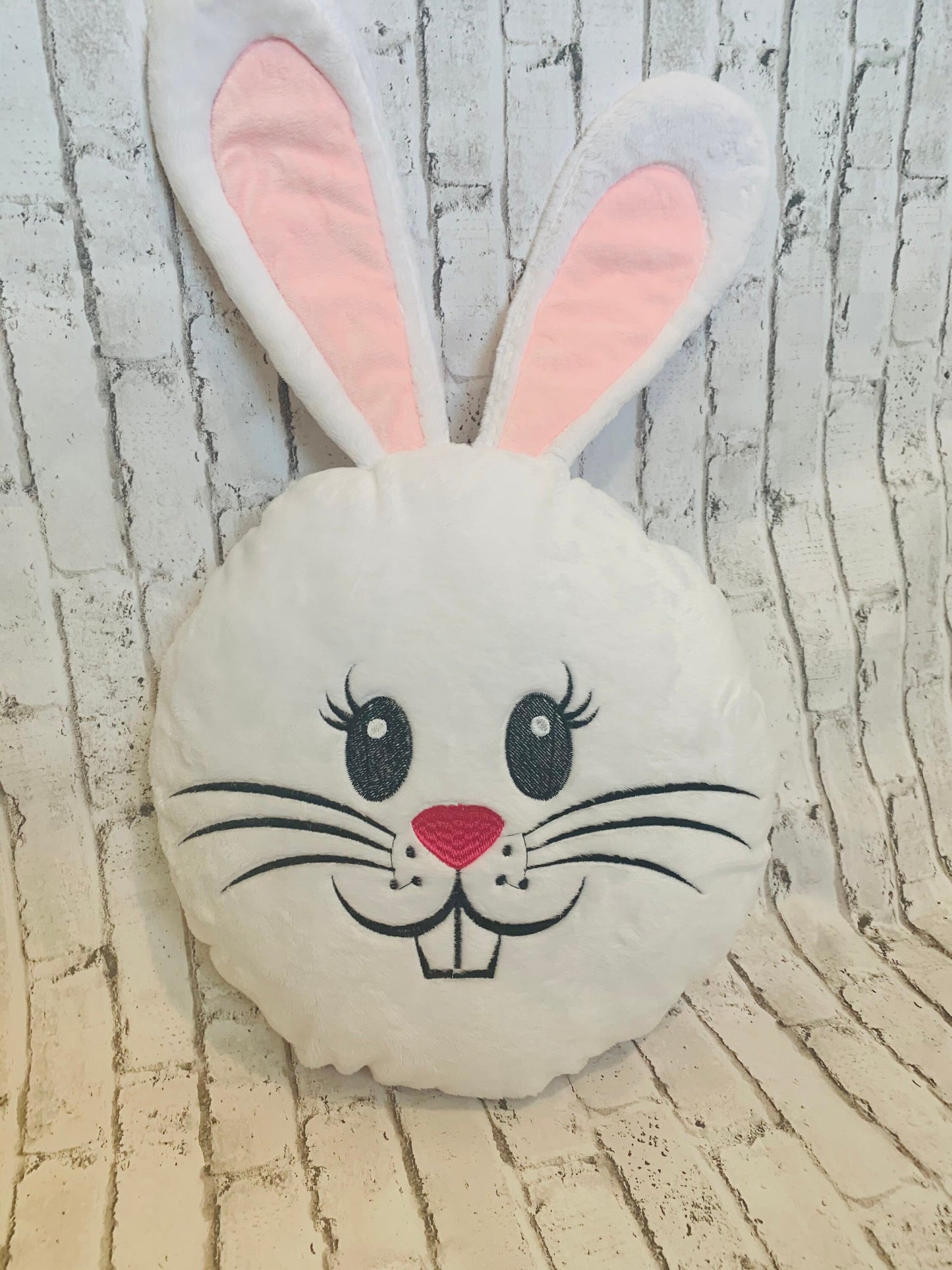 Easter bunny pillow, Cuddly Bunny pillow, for Easter/Spring, in super soft, Animal Pillows, White Rabbit pillow, bunny face , white bunny