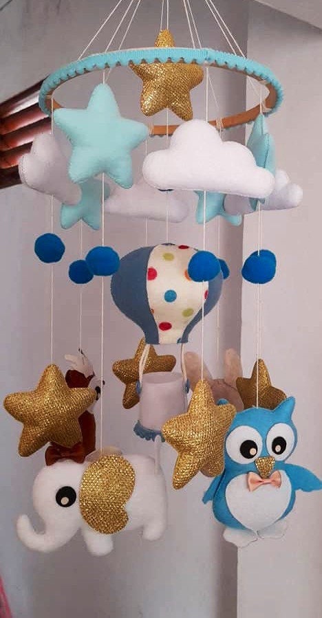 owl baby mobile, elephant Nursery mobile , animals Crib mobile, rabbit Cot mobile, Baby mobile boy, Hanging mobile, Felt mobile