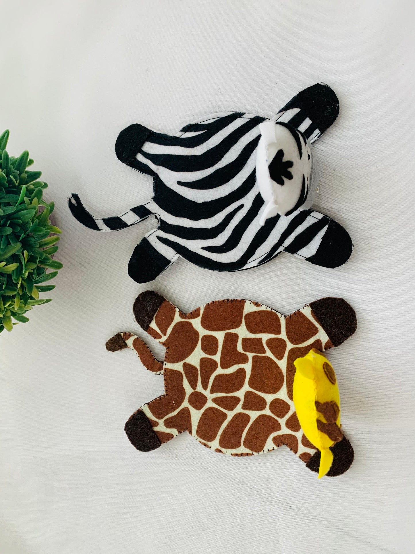 coasters for kids giraffe  zebra made with fabric