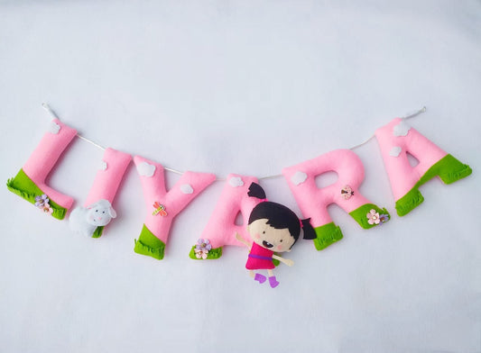 Baby Felt name banner, unicorn garland, girl banner, nursery decor, personalized gift, felt letters, baby name banner, name garland, name sign