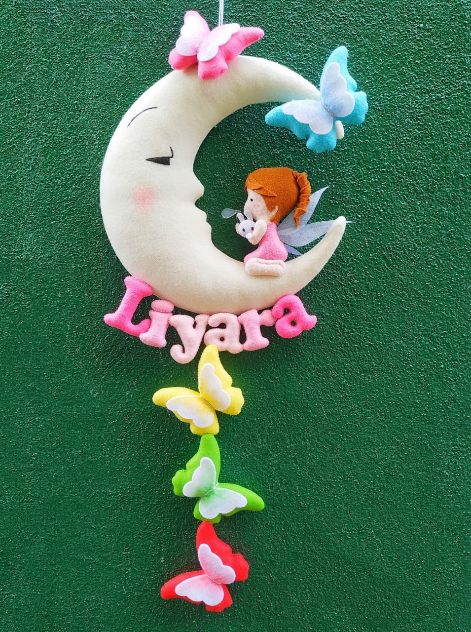 A felt butterflies, fairy Custom Name Sign Name Sign, teen room Childs Room Door Desk Dorm Name Sign for Nursery Girl Boy Wall Baby Room Decor