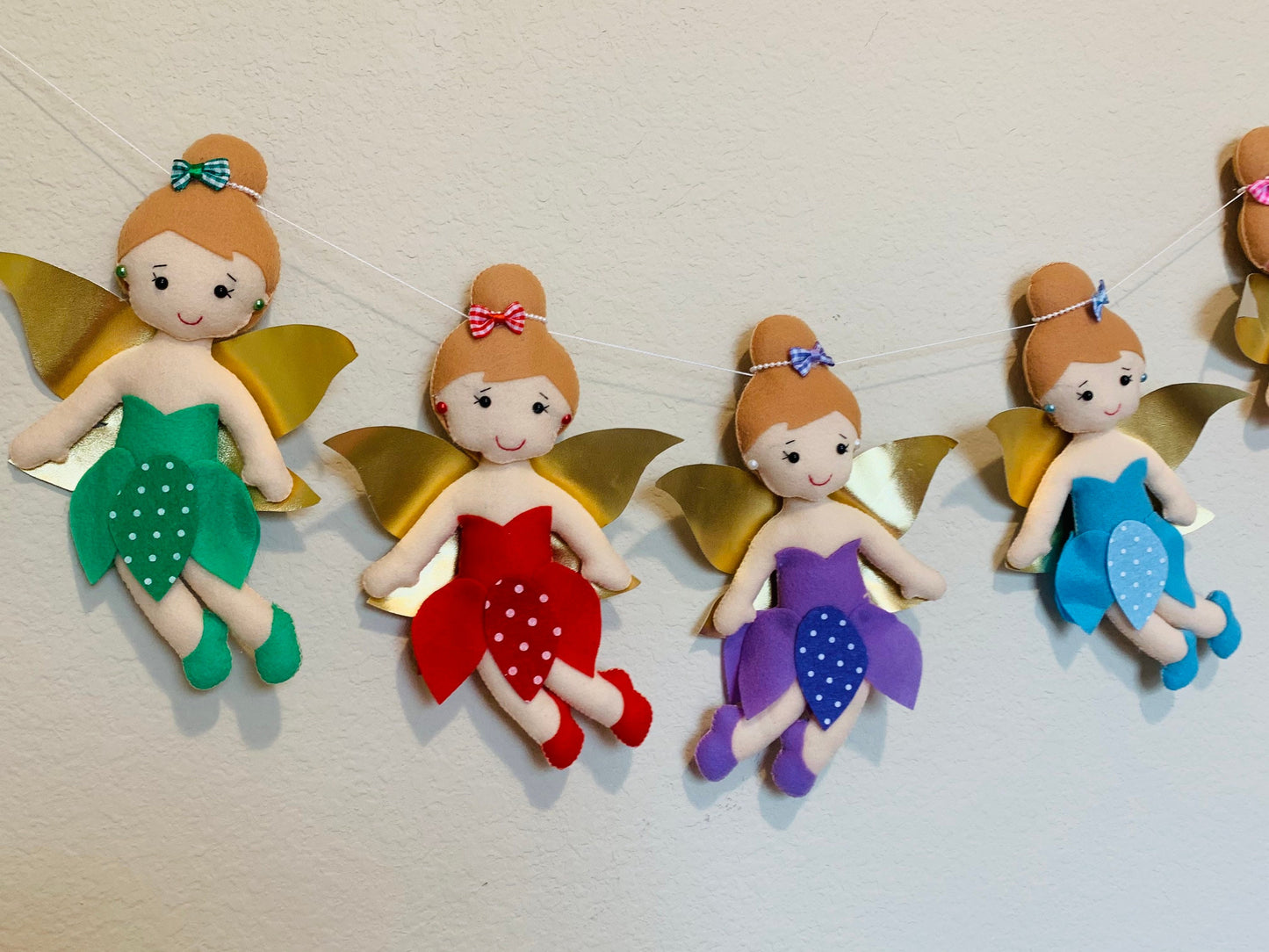 Fairy garland - Fairy Nursery- Felt Garland- Felt Fairy- Felt wall Decor - Kids Wall Decor - Nursery Garland