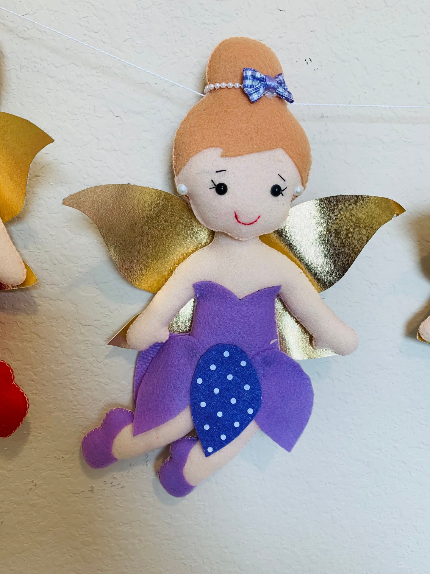 Fairy garland - Fairy Nursery- Felt Garland- Felt Fairy- Felt wall Decor - Kids Wall Decor - Nursery Garland