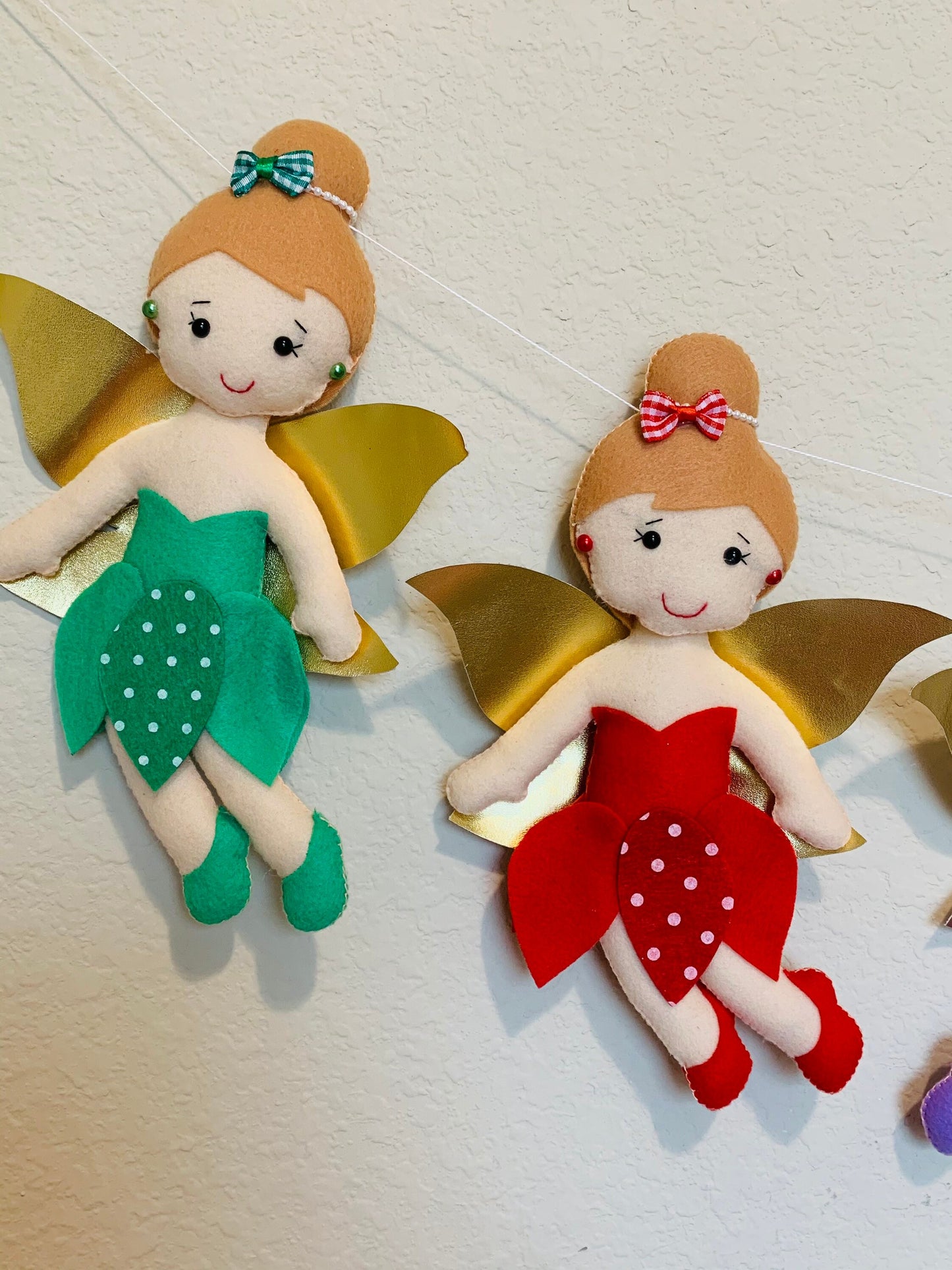 Fairy garland - Fairy Nursery- Felt Garland- Felt Fairy- Felt wall Decor - Kids Wall Decor - Nursery Garland