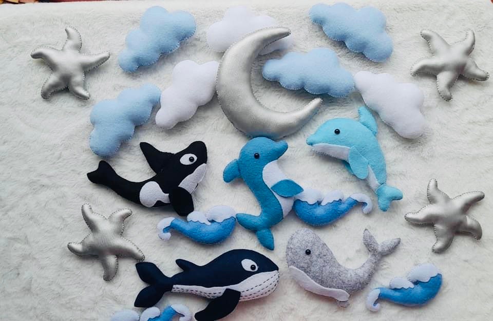 Baby Mobile Ocean, Baby Mobile Boy, Nursery Mobile, Baby Mobile Sea, Mobile whales, Ocean Mobile, nursery mobile, Mobile fish