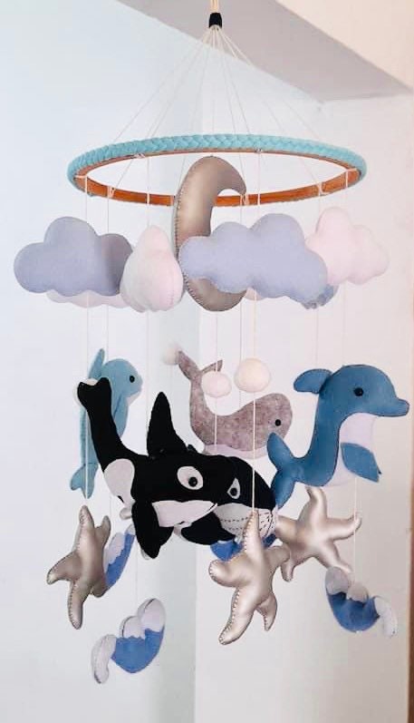 Baby Mobile Ocean, Baby Mobile Boy, Nursery Mobile, Baby Mobile Sea, Mobile whales, Ocean Mobile, nursery mobile, Mobile fish