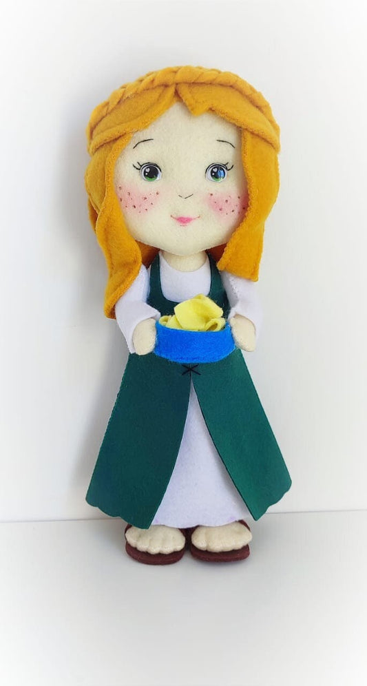 Personalized Saint doll, St. Bridget of Ireland , first communion gift , saint ornaments