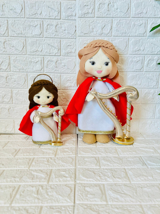 Saint Cecilia doll, saint ornaments, Mother Mary doll, first communion gift, confirmation gift, personalized saint doll